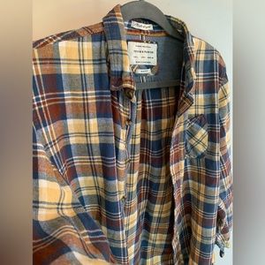 DENIM & FLOWER MENS LONGS SLEEVE FLANNEL SHIRT SIZE: Large Slim